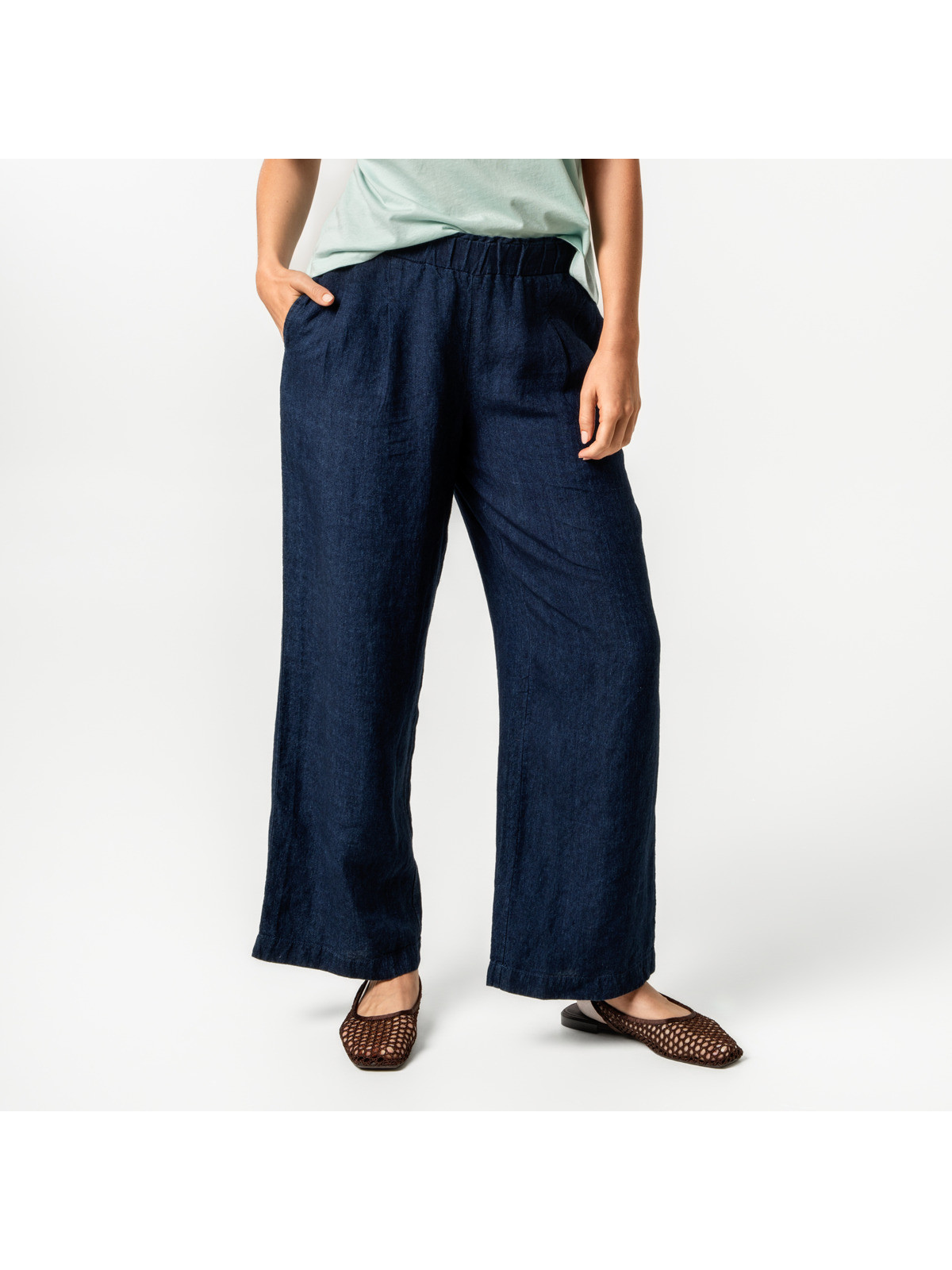 Pantalon Maille Piquée pour Femme Café en Coton Bio Gris - Livingcrafts
