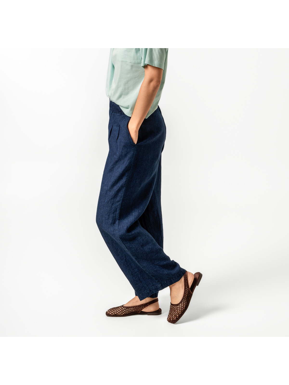 Pantalon Maille Piquée pour Femme Café en Coton Bio Gris - Livingcrafts