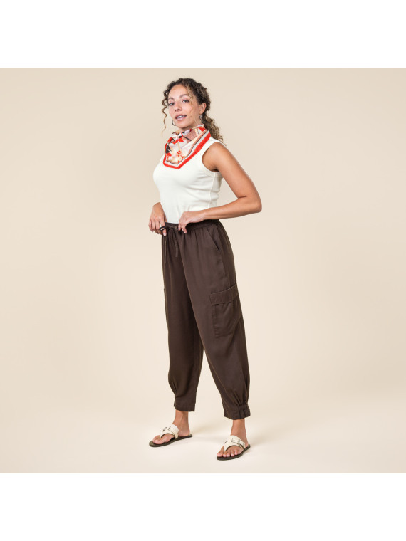Pantalon Large pour Femme en 100% Coton Bio Gris - Livingcrafts