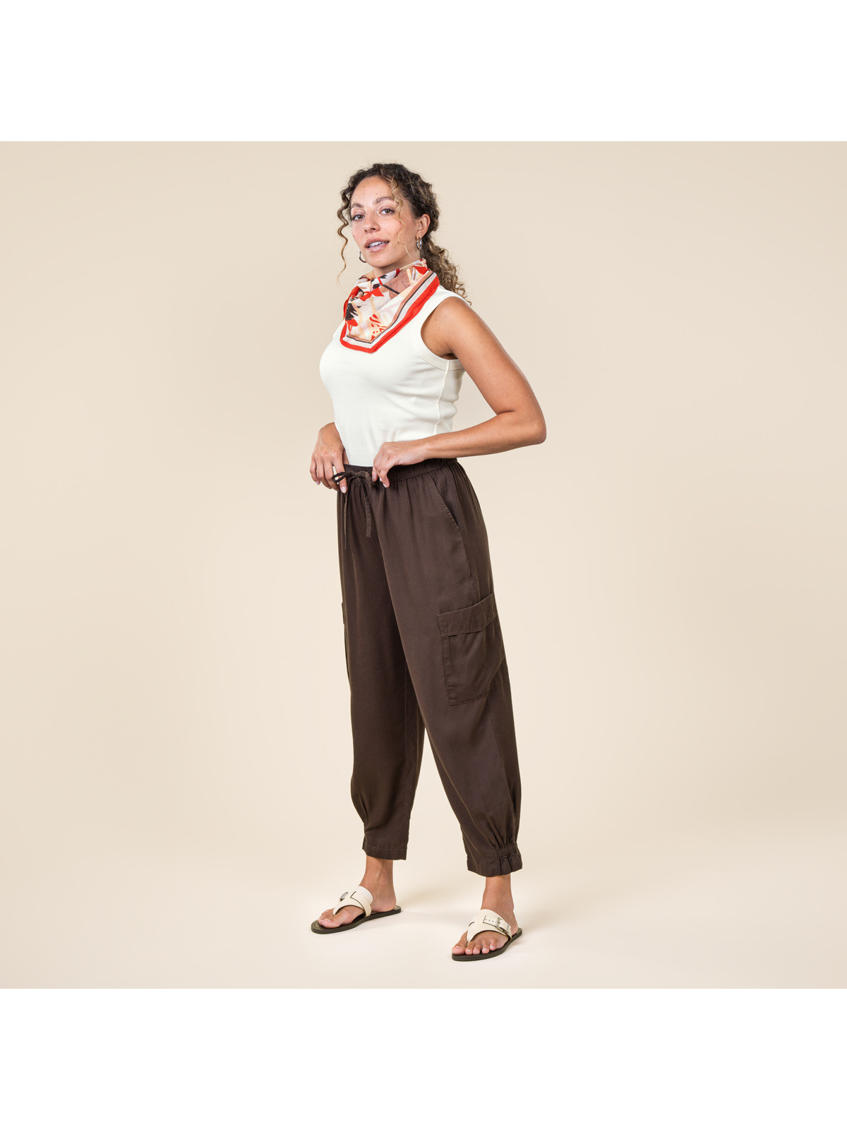 Pantalon Large pour Femme en 100% Coton Bio Gris - Livingcrafts