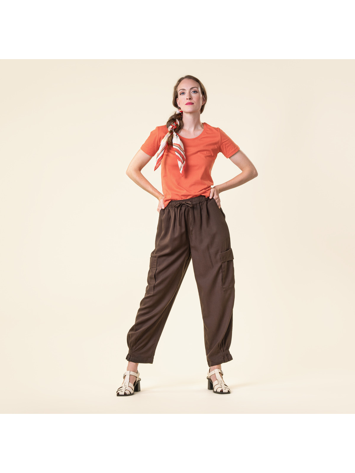Pantalon Large pour Femme en 100% Coton Bio Gris - Livingcrafts