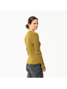 Cardigan pour Femme en 100% Coton Bio couleur Moutarde -Llivingcrafts