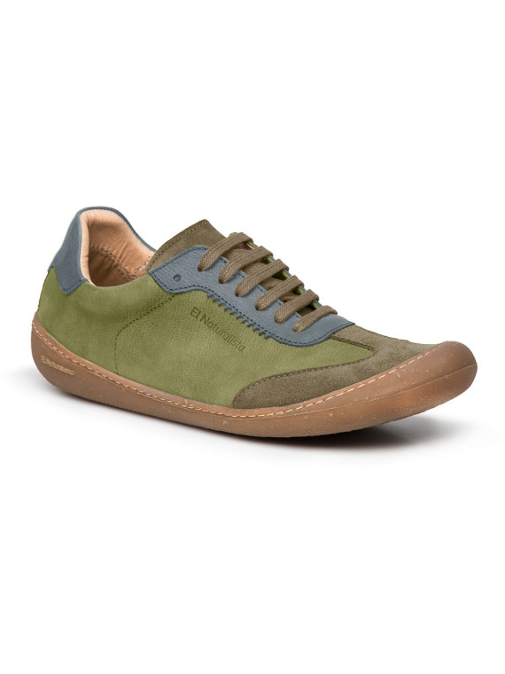 Chaussures à Lacets Couleur vert et bleu denim, Modèle Pawikan de El Naturalista