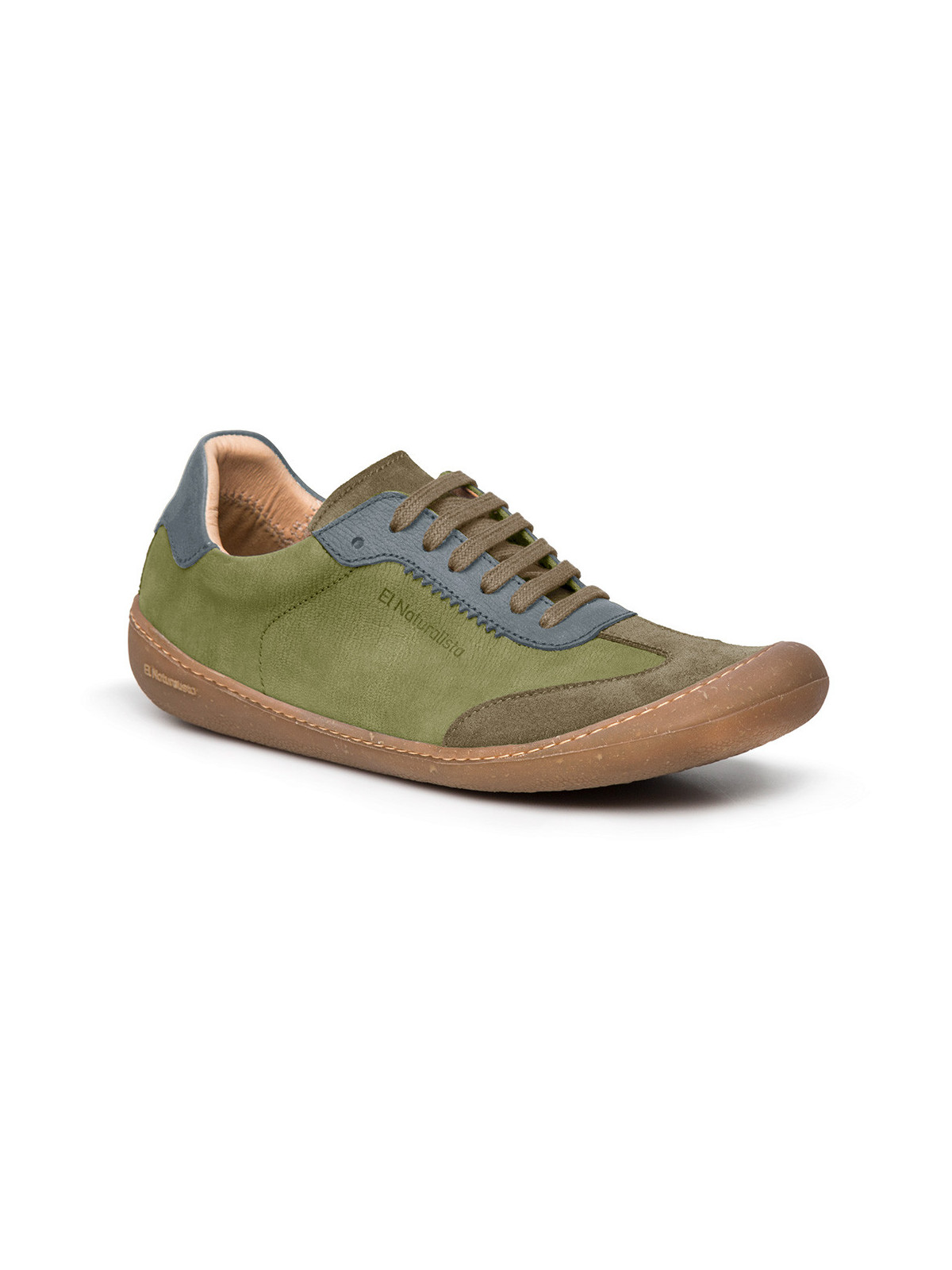 Chaussures à Lacets Couleur vert et bleu denim, Modèle Pawikan de El Naturalista