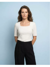 Tee-shirt "Amandine" encolure carrée coton bio