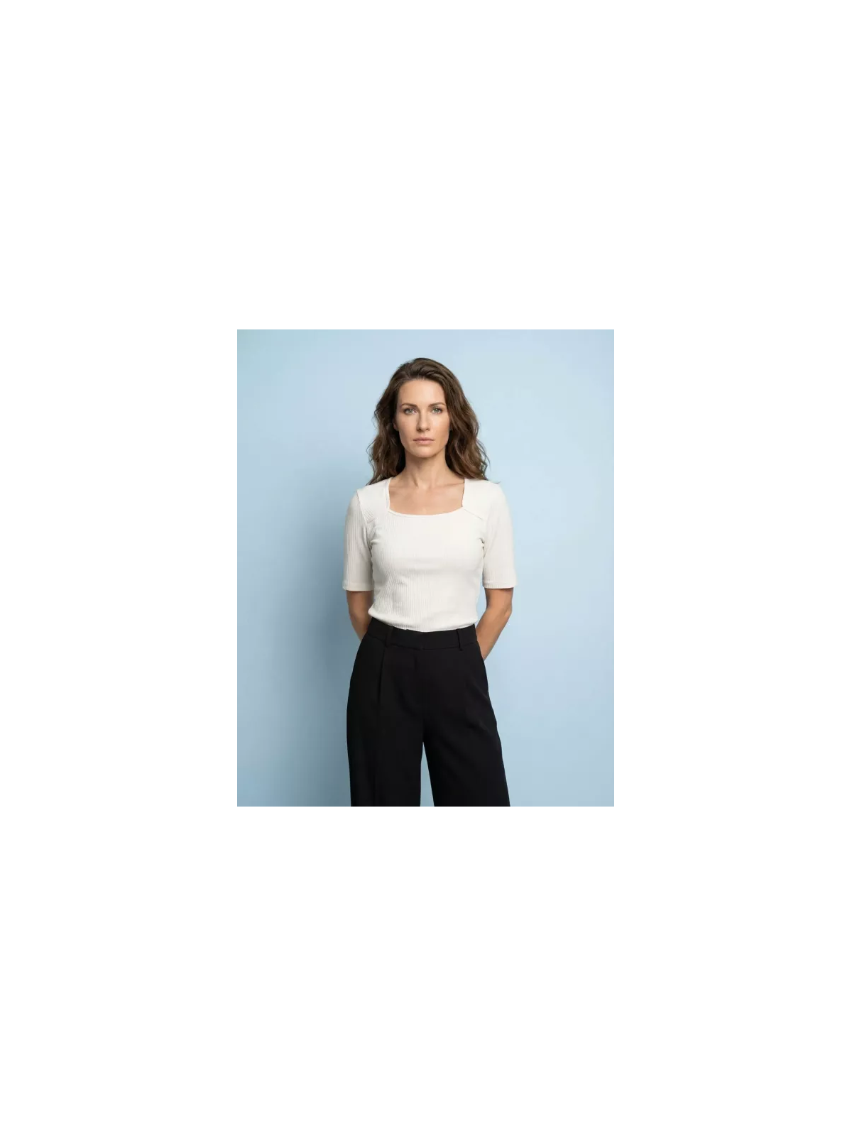 Tee-shirt "Amandine" encolure carrée coton bio