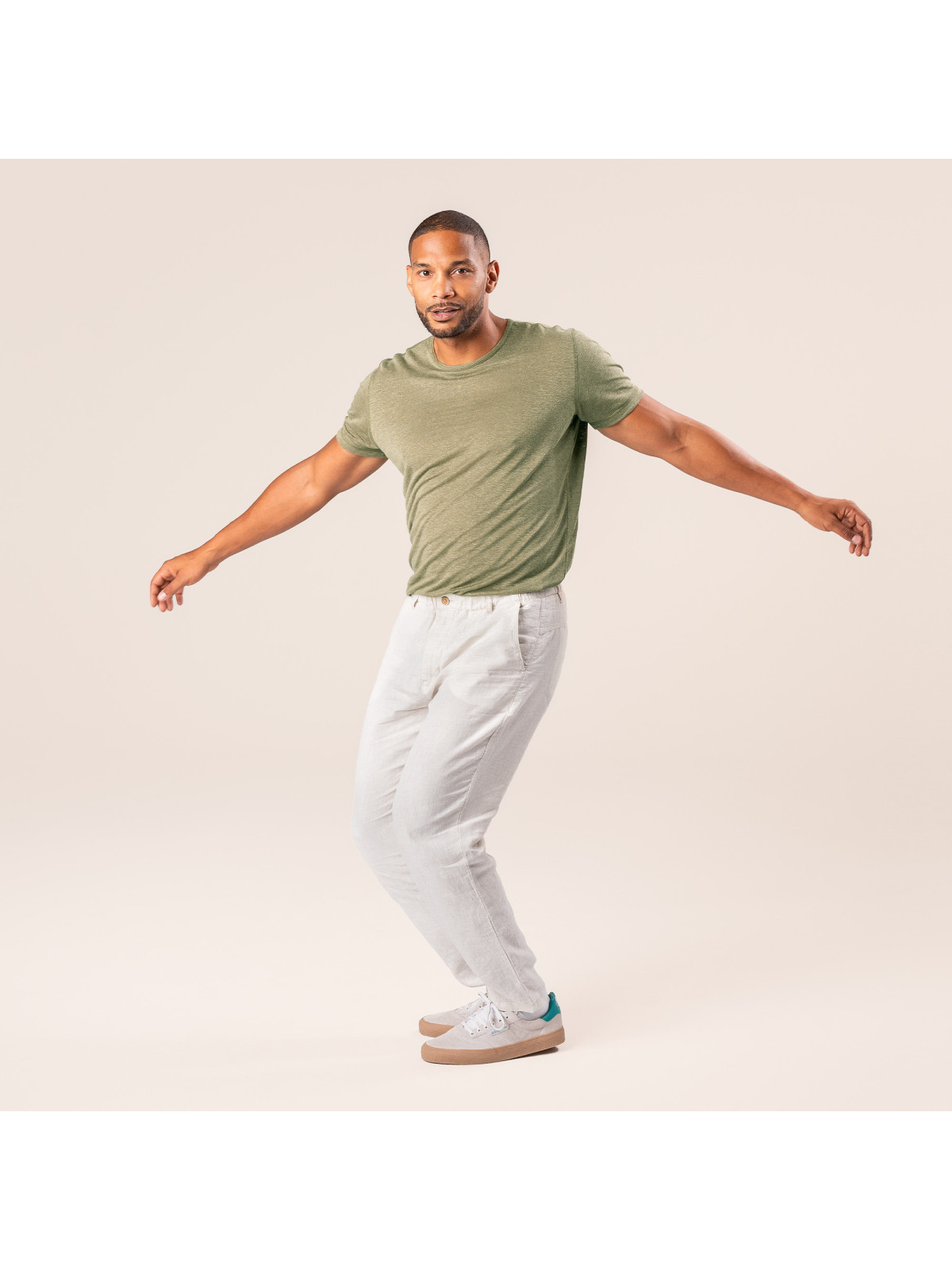 Pantalon pour Homme en 100% lin Vert Thym-  Living Crafts