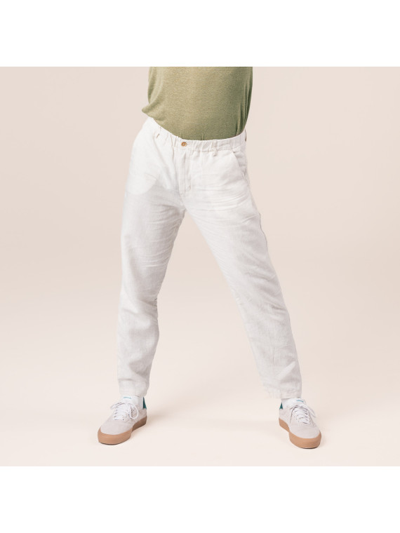 Pantalon pour Homme en 100% lin Vert Thym-  Living Crafts