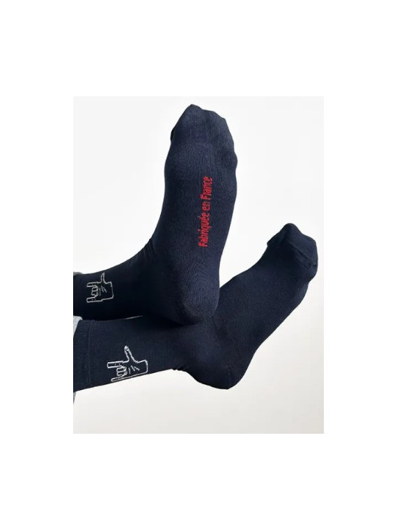 Chaussettes Bleu Marine "Le Mur des je t'Aime"- La Gentle Factory