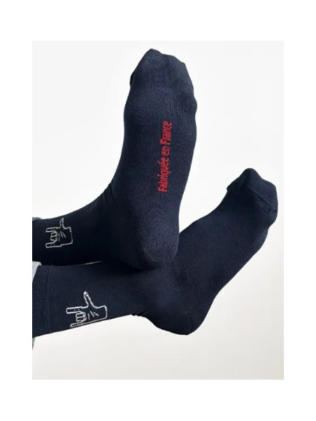 Chaussettes Bleu Marine "Le Mur des je t'Aime"- La Gentle Factory