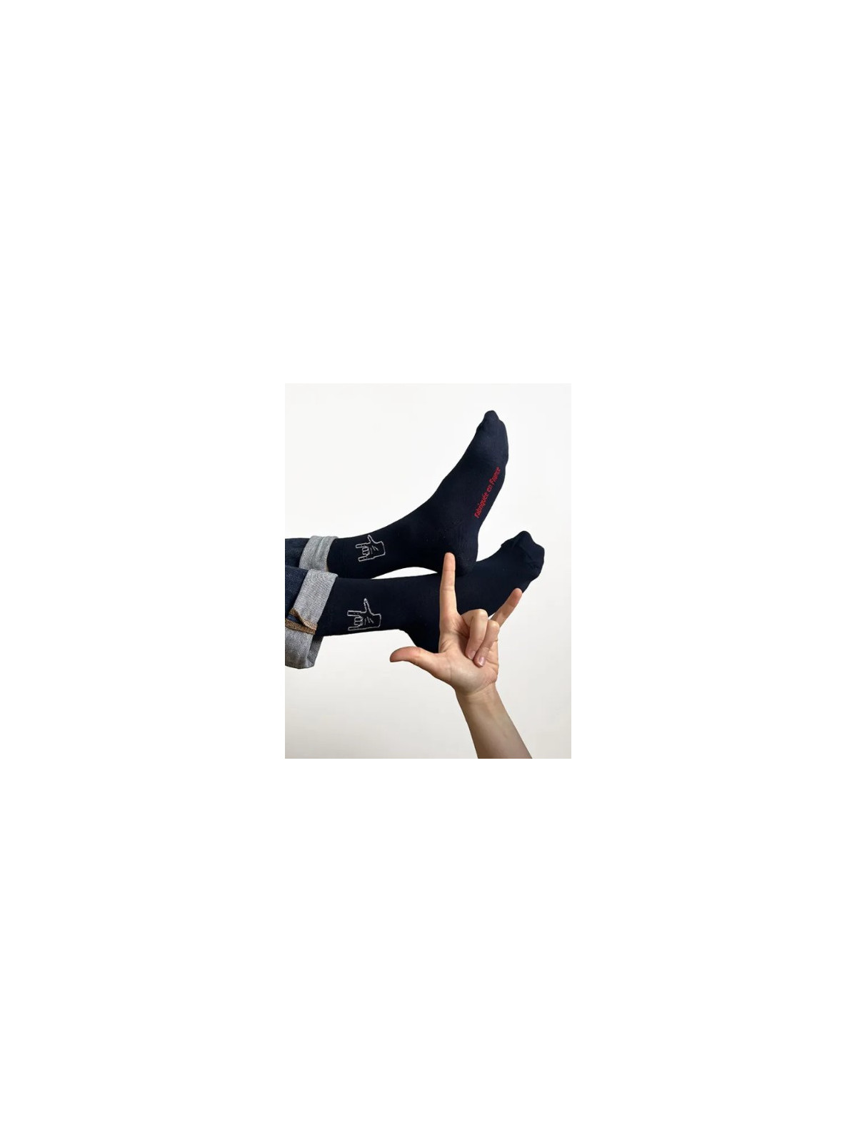 Chaussettes Bleu Marine "Le Mur des je t'Aime"- La Gentle Factory