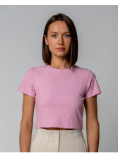 Tee-shirt Court pour Femme en Coton Bio et Modal Rose - Gorg