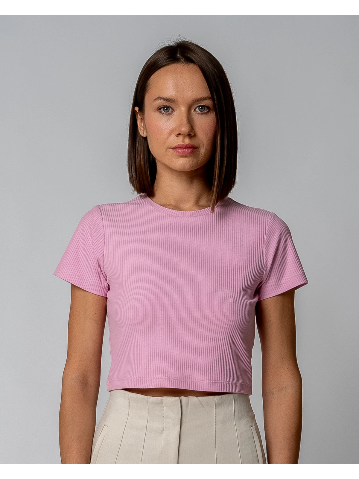 Tee-shirt Court pour Femme en Coton Bio et Modal Rose - Gorg