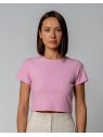 Tee-shirt Court pour Femme en Coton Bio et Modal Rose - Gorg