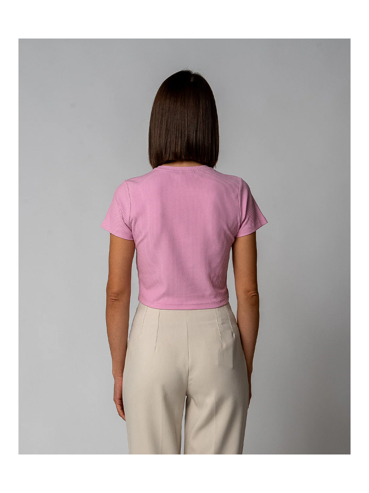 Tee-shirt Court pour Femme en Coton Bio et Modal Rose - Gorg