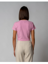 Tee-shirt Court pour Femme en Coton Bio et Modal Rose - Gorg