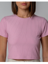 Tee-shirt Court pour Femme en Coton Bio et Modal Rose - Gorg