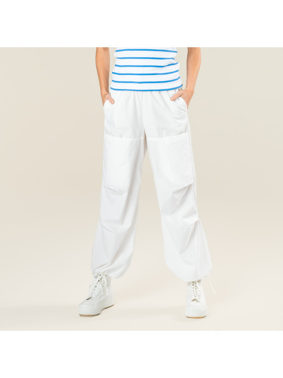 Pantalon Léger pour Femme en 100% Coton Bio blanc - Livingcrafts