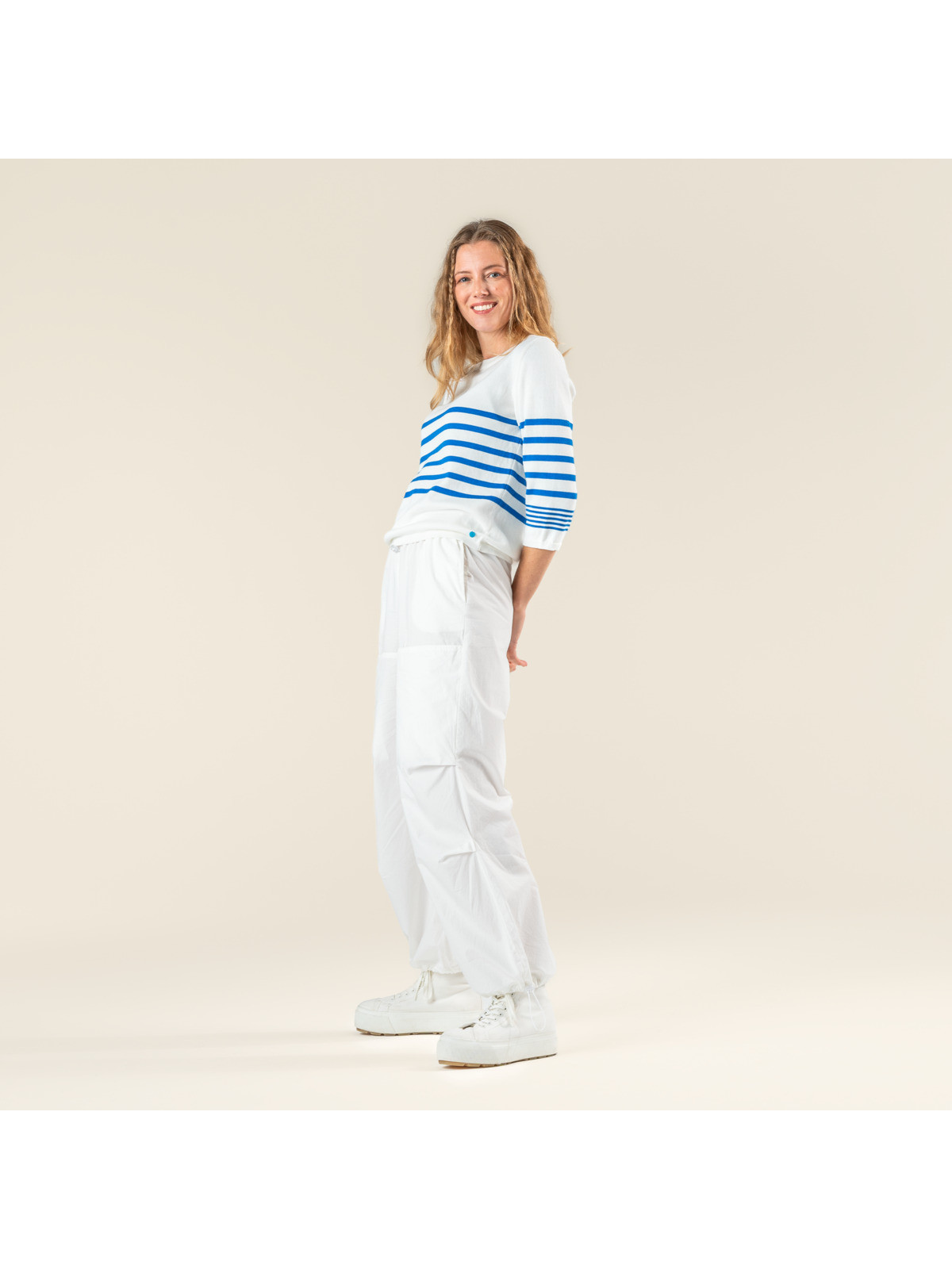 Pantalon Léger pour Femme en 100% Coton Bio blanc - Livingcrafts