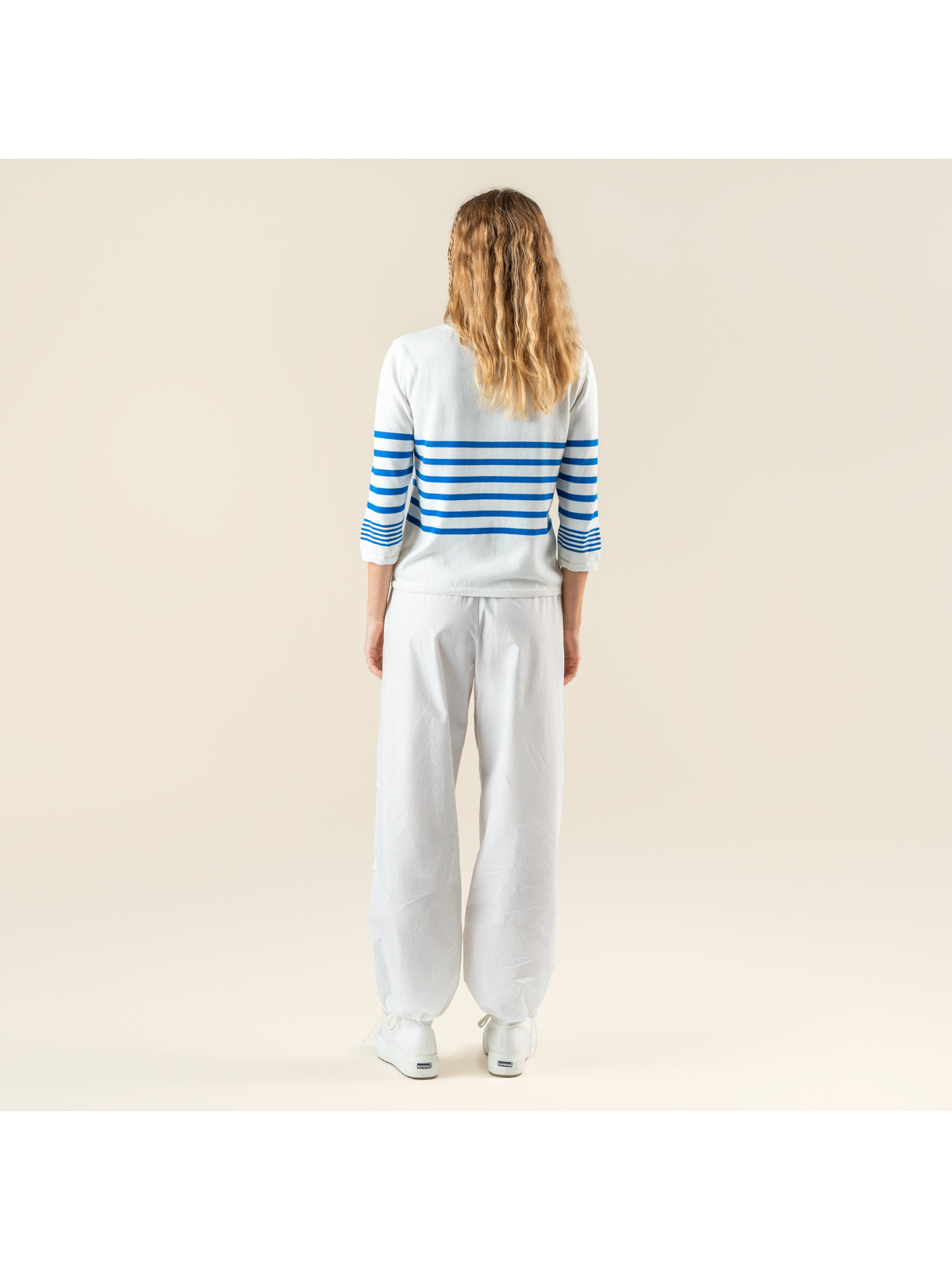 Pantalon Léger pour Femme en 100% Coton Bio blanc - Livingcrafts