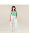 Pantalon Léger pour Femme en 100% Coton Bio blanc - Livingcrafts