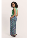 Pantalon Fluide pour Femme en Mousseline 100% Coton Bio Imprimé  rouge - Tranquillo