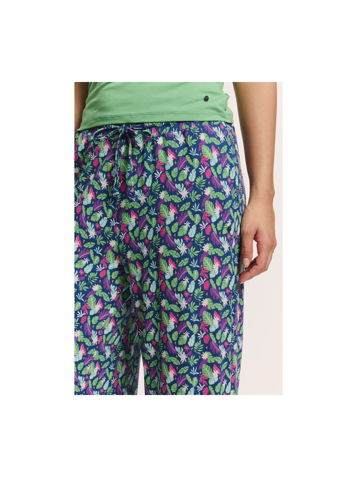 Pantalon Fluide pour Femme en Mousseline 100% Coton Bio Imprimé  rouge - Tranquillo