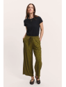 Pantalon Fluide pour Femme en Mousseline 100% Coton Bio Imprimé  rouge - Tranquillo