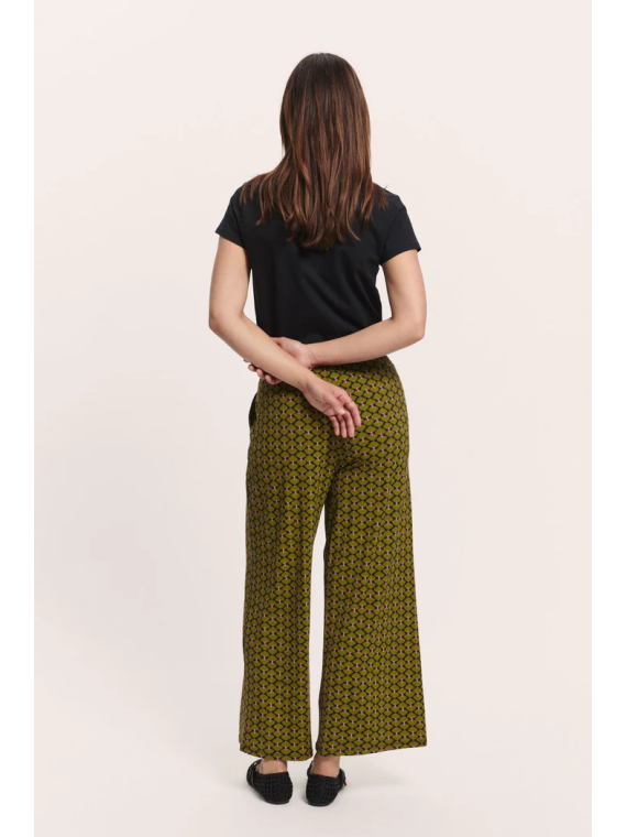 Pantalon Fluide pour Femme en Mousseline 100% Coton Bio Imprimé  rouge - Tranquillo