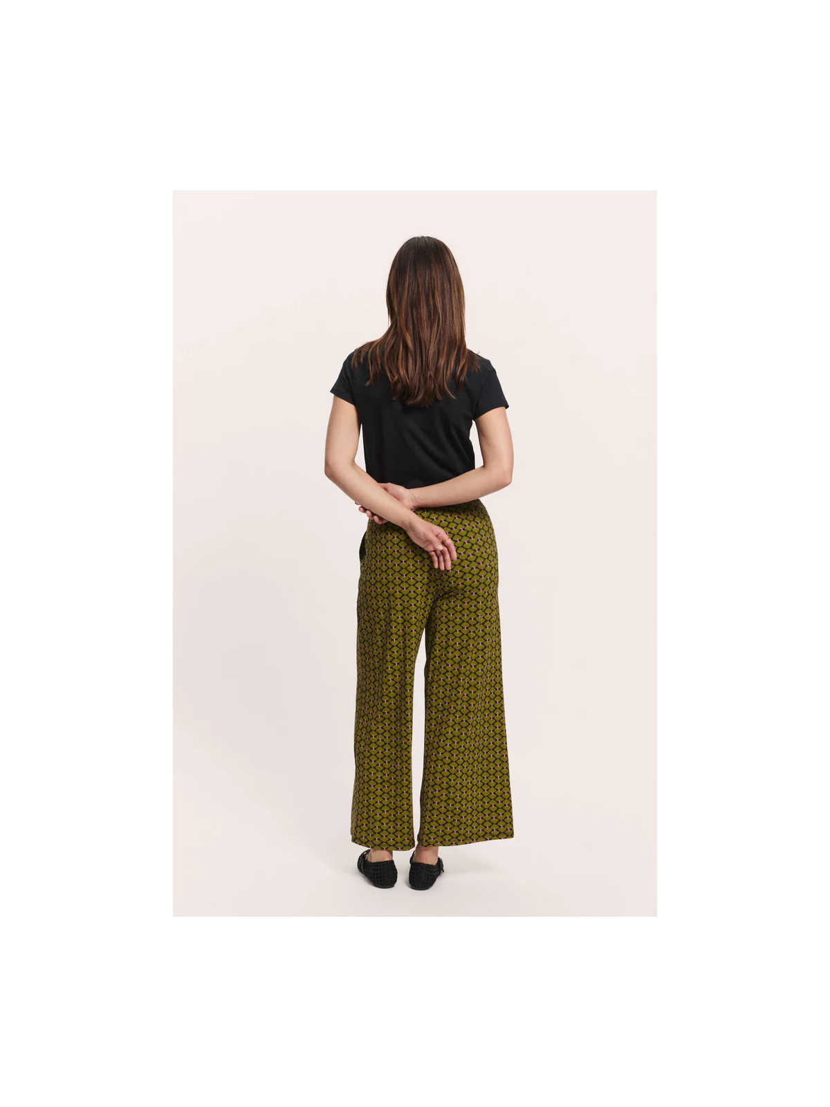 Pantalon Fluide pour Femme en Mousseline 100% Coton Bio Imprimé  rouge - Tranquillo