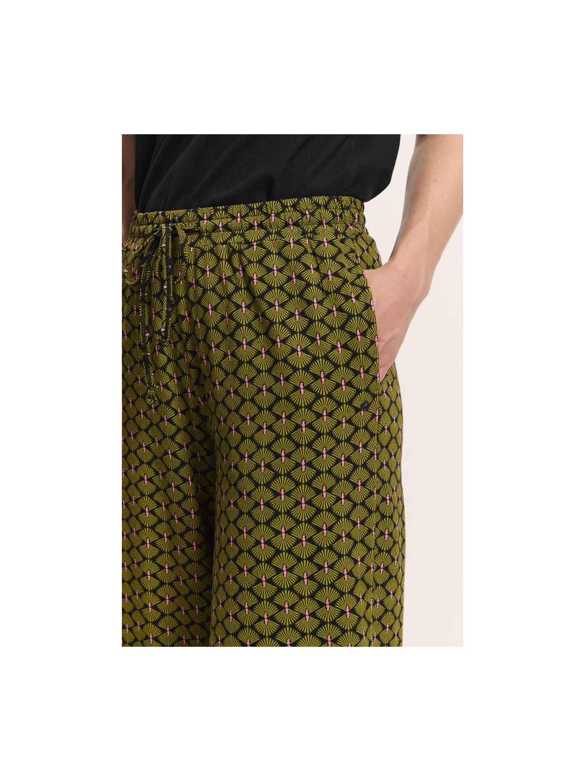 Pantalon Fluide pour Femme en Mousseline 100% Coton Bio Imprimé  rouge - Tranquillo
