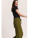 Pantalon Fluide pour Femme en Mousseline 100% Coton Bio Imprimé  rouge - Tranquillo
