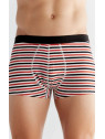 boxer homme en coton bio albero natur rayé rouge noir et blanc
