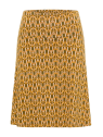 Jupe mi-longue pour Femme en Ecovéro Imprimé tulipe ocre- Tranquillo