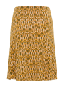 Jupe mi-longue pour Femme en Ecovéro Imprimé tulipe ocre- Tranquillo