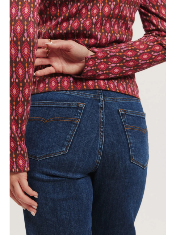 Pull au Look Rétro en Coton BIO couleur Framboise - Tranquillo