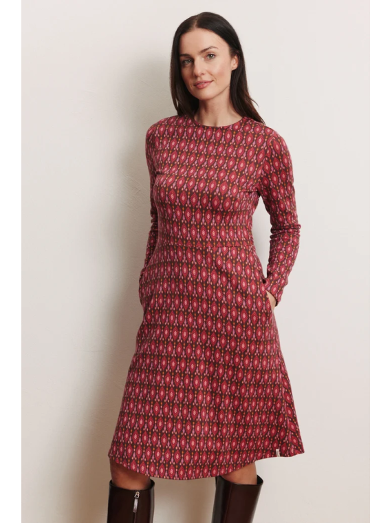 Robe pour Femme en Coton BIO, Motifs Rétro - Tranquillo