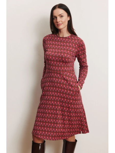 Robe pour Femme en Coton BIO, Motifs Rétro - Tranquillo