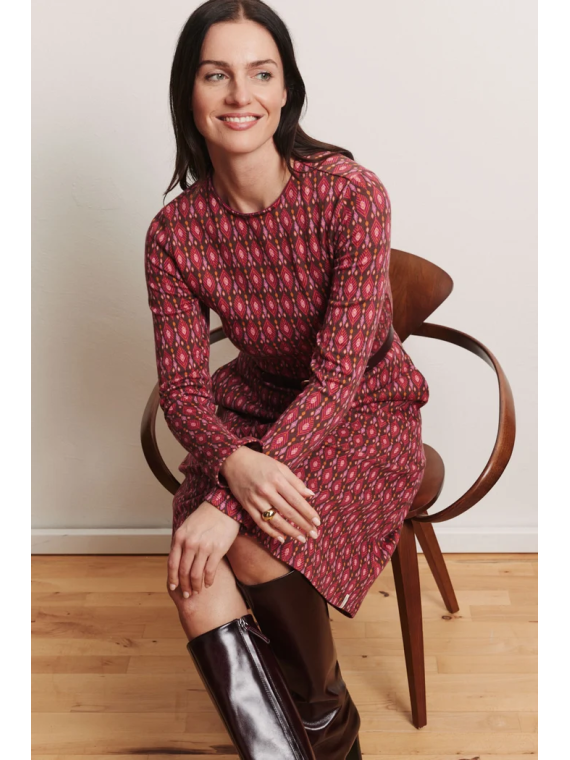 Robe pour Femme en Coton BIO, Motifs Rétro - Tranquillo