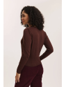 Cardigan pour Femme en 100% Coton Bio Couleur Chocolat - Tranquillo