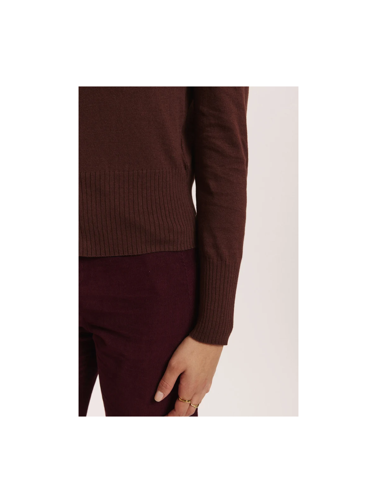 Cardigan pour Femme en 100% Coton Bio Couleur Chocolat - Tranquillo