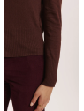 Cardigan pour Femme en 100% Coton Bio Couleur Chocolat - Tranquillo
