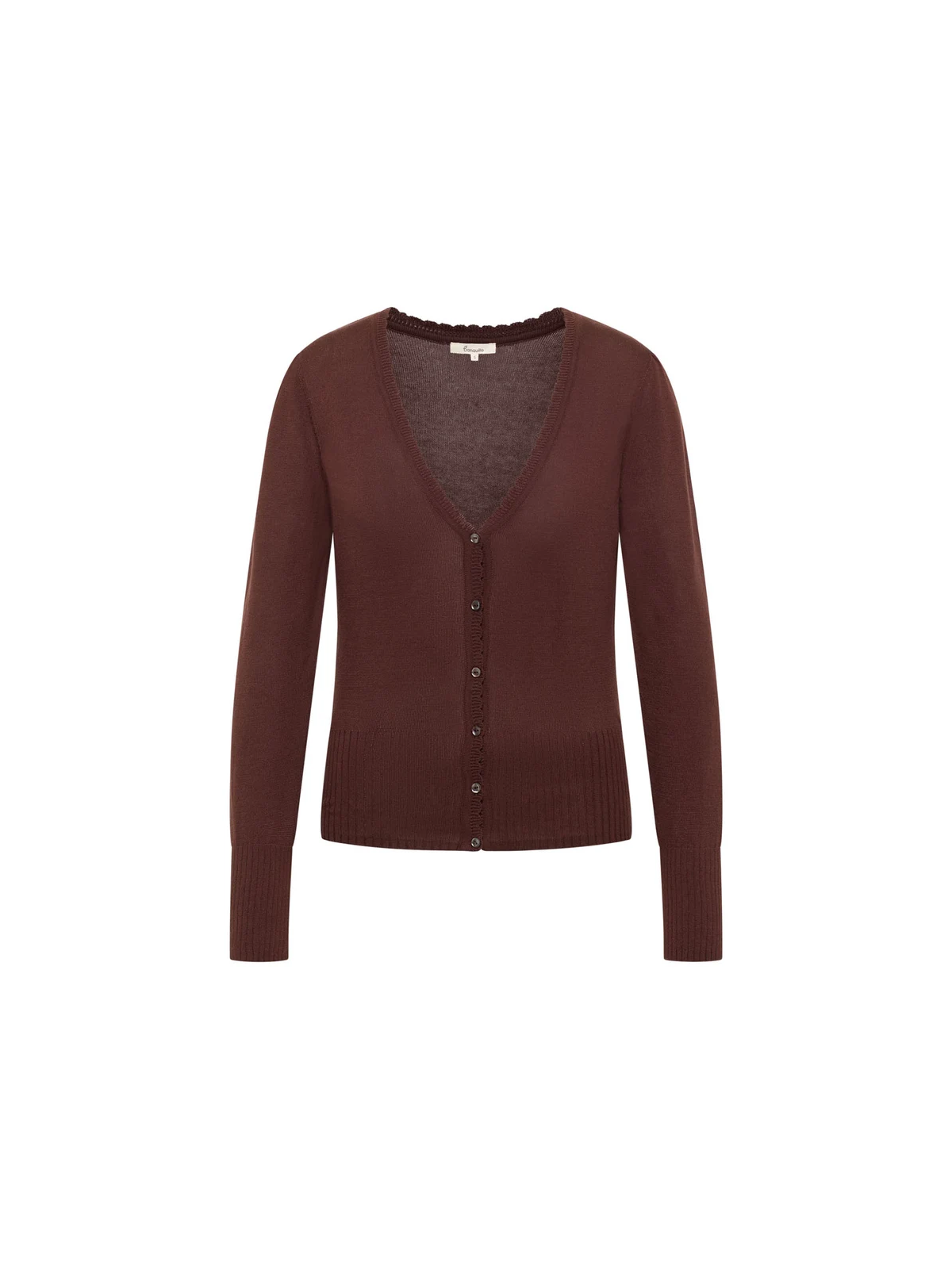 Cardigan pour Femme en 100% Coton Bio Couleur Chocolat - Tranquillo
