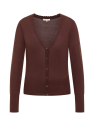 Cardigan pour Femme en 100% Coton Bio Couleur Chocolat - Tranquillo