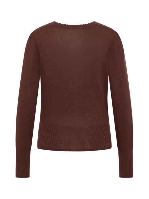 Cardigan pour Femme en 100% Coton Bio Couleur Chocolat - Tranquillo