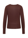 Cardigan pour Femme en 100% Coton Bio Couleur Chocolat - Tranquillo
