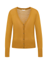 Cardigan pour Femme en 100% Coton Bio Couleur Ocre- Tranquillo