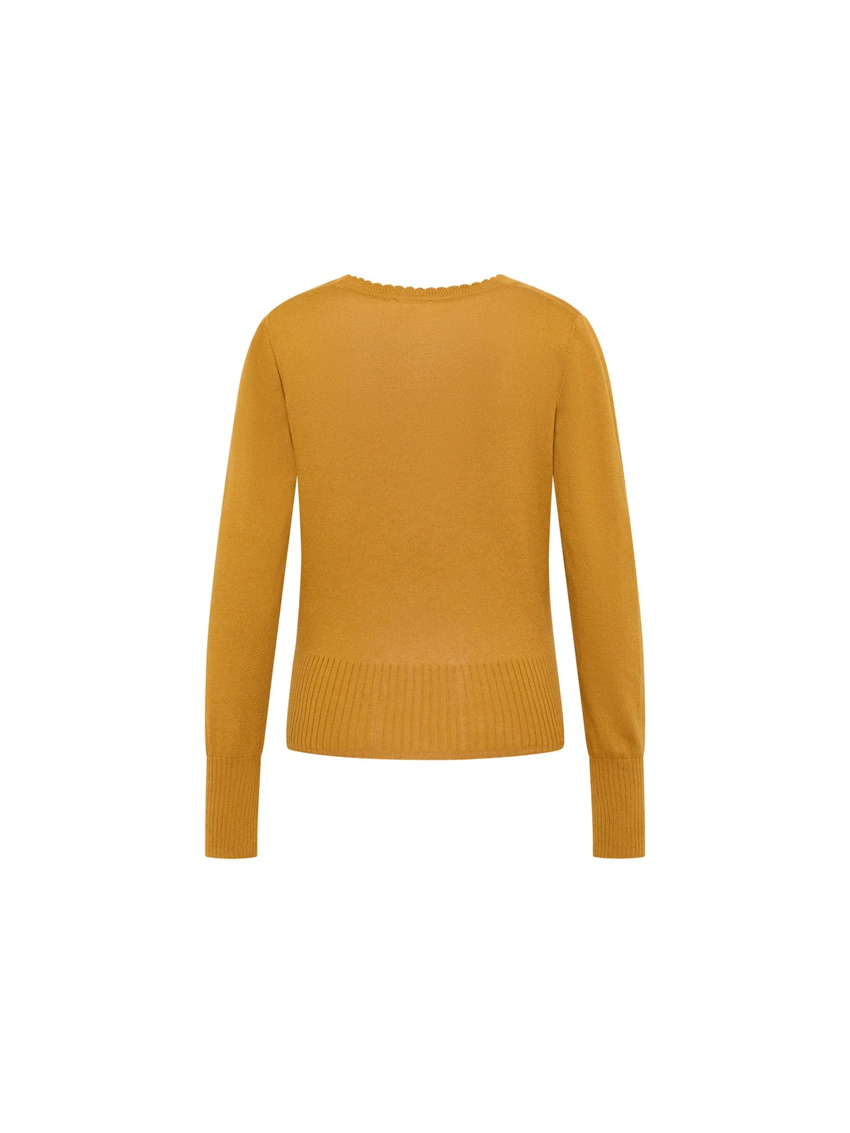 Cardigan pour Femme en 100% Coton Bio Couleur Ocre- Tranquillo