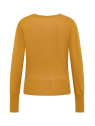 Cardigan pour Femme en 100% Coton Bio Couleur Ocre- Tranquillo