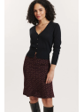 Jupe mi-longue pour Femme en Ecovéro Imprimé Bordeaux- Tranquillo